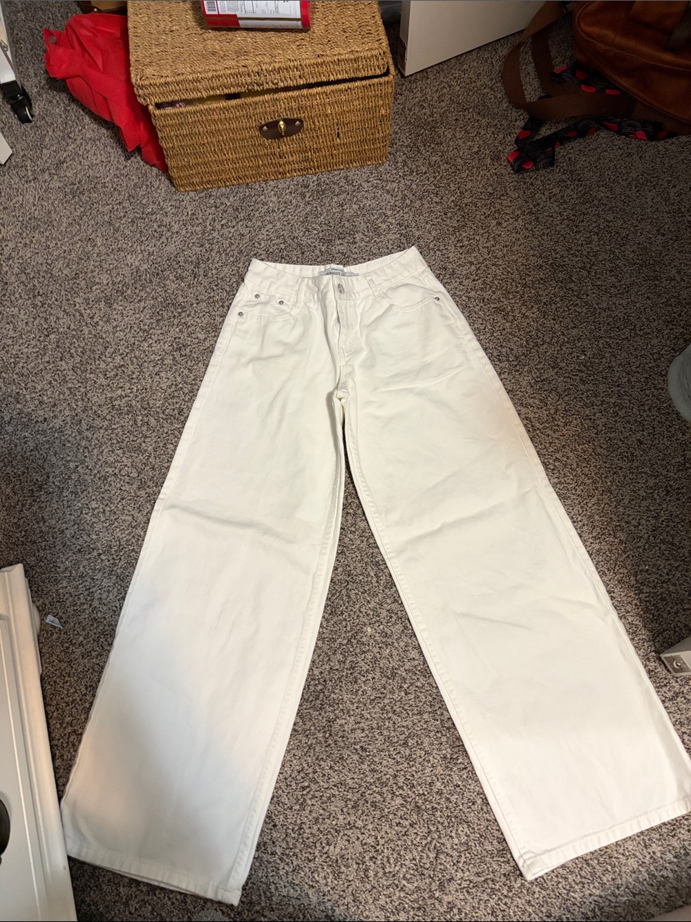refuge Cream Wide-Leg High-Rise Jeans
